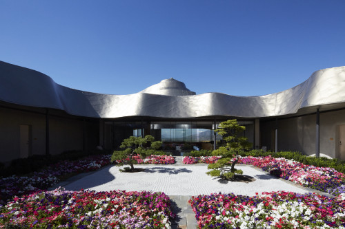 VIK courtyard Hotel Zen Garden Karesansui flowers Chile