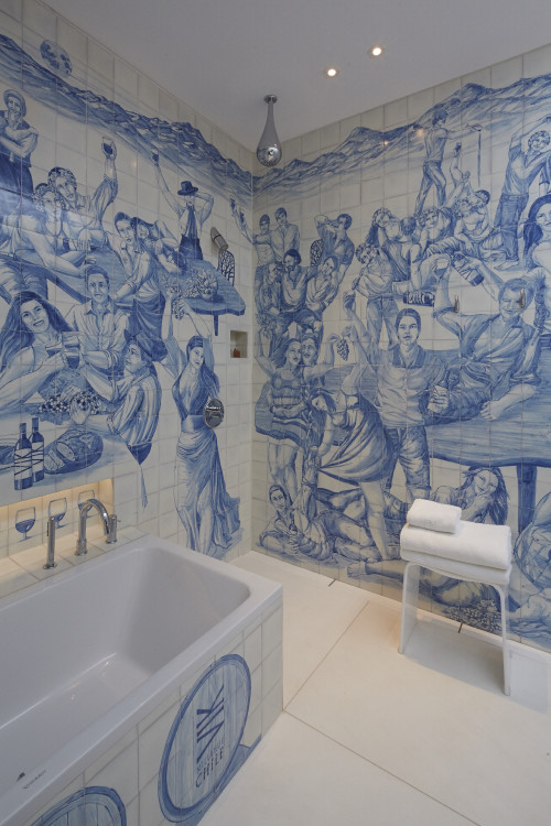 Azulejo  Guest Suite Chile bathroom VIK  Hotel interior Rooms towels painting tub