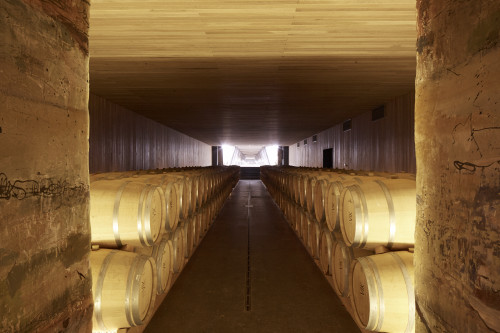 Interior Barrels Room wood VIK production facilities walls lights architecture