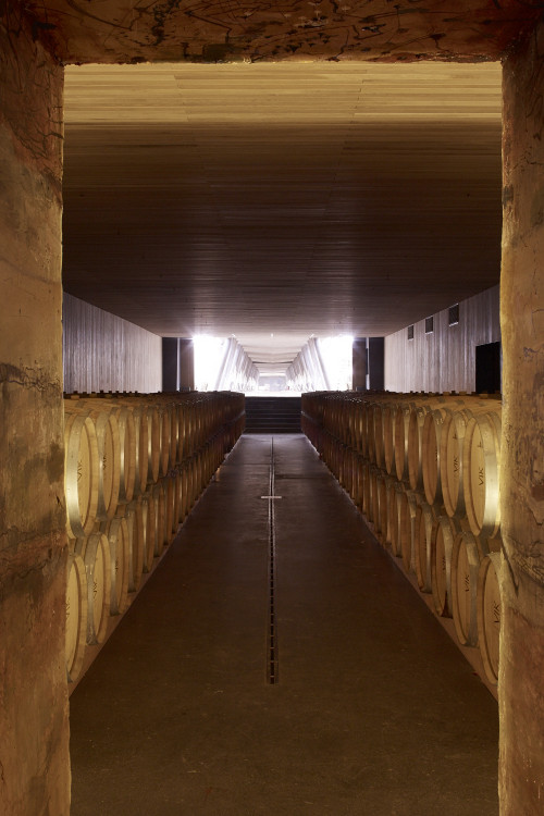 Interior Barrels Room wood VIK production facilities walls lights architecture
