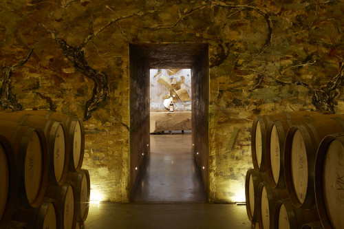Interior Tasting Rooms wood VIK production facilities walls lights architecture bottle stone table sculpture product architecture