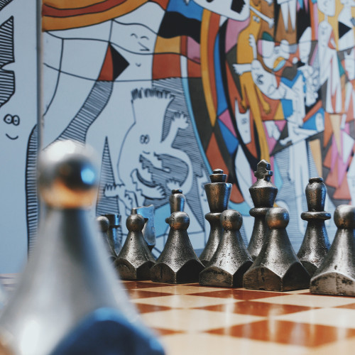 VIK Hotel interior chess game painting pieces
