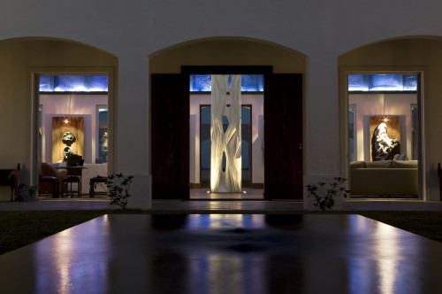 Estancia VIK Jose Ignacio Uruguay Entrance Living Room sofas chairs sculpture paintings garden