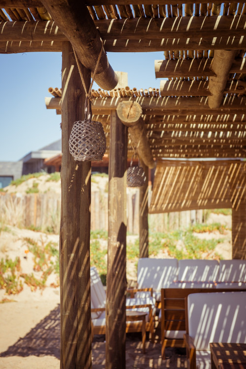 La Susana Restaurant José Ignacio Uruguay  sand exterior dining lounge lights chair table roof
