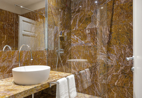 Galleria VIK Milano Italy Suites Deluxe Gallery Rooms 320 Rendo 
bathroom door shower sink towels