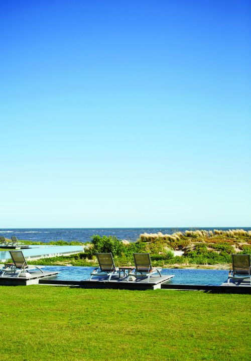 Bahía VIK José Ignacio Uruguay swimming pool Lounging chairs grass sea table bush exterior