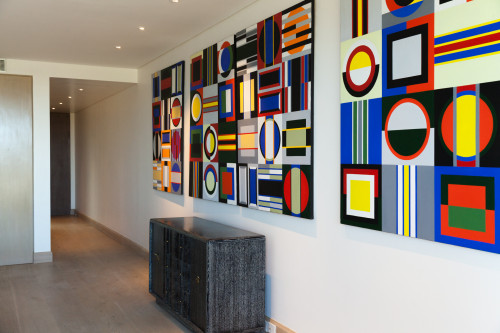 Bahía VIK José Ignacio Main Building Suites Guerra paintings furniture colors Chest of drawers geometric lights