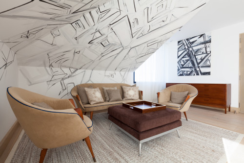 Bahía VIK José Ignacio Main Building Suites Escardo living room furniture sofas cushions carpet Chest of drawers paintings armchair