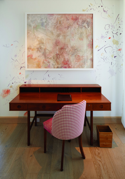 Bahía VIK José Ignacio Rita Suite Main Building bedroom paintings furniture desk chair wood interior