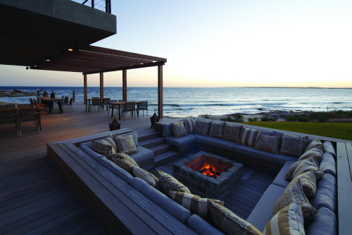 barbeque BBQ Firepit Playa VIK José Ignacio Uruguay  cushions sea terrace table chair beach bush grass wood deck