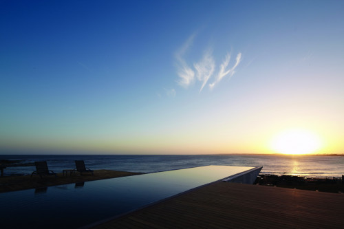 Playa VIK José Ignacio Uruguay sunset beach sea swimming pool evening Lounging chairs wood deck