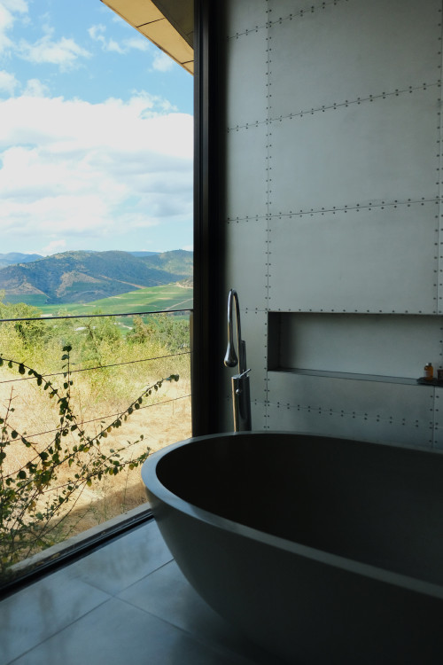 Fernando Farfan 2022 Interior VIK Hotel Rooms window view landscape mountains Guest Suite Chile bathroom tub Chile